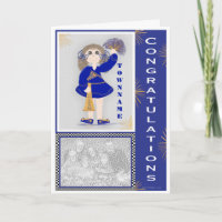 Félicitations pour la Pom-pom girl d'or et de bleu