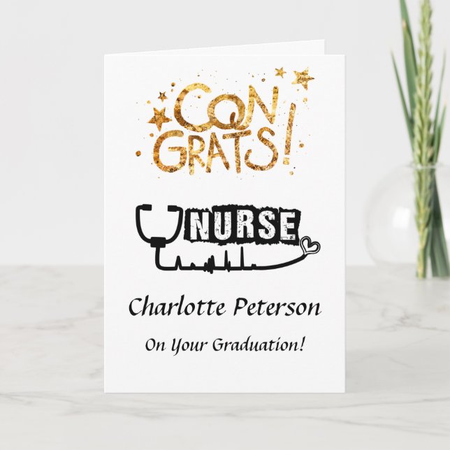 Carte Félicitations pour la remise de diplôme d'une infi (Devant)