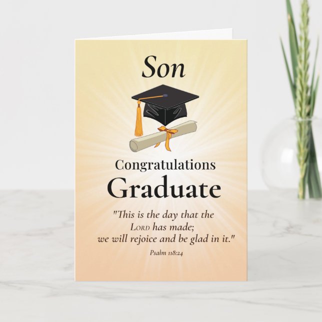 Carte Félicitations pour la remise des diplômes de fils  (Devant)