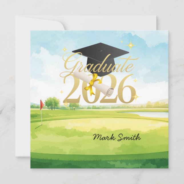 Carte Félicitations pour la remise des diplômes de golf  (Devant)