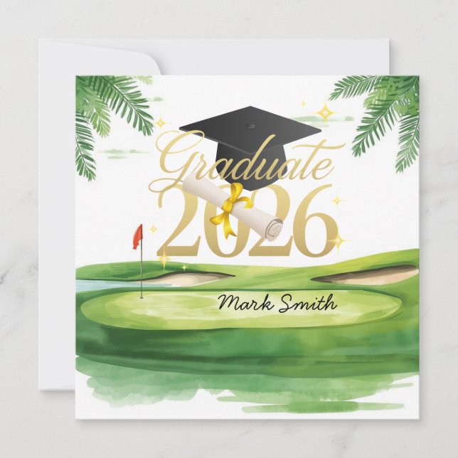 Carte Félicitations pour la remise des diplômes de golf  (Devant)