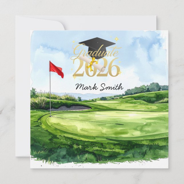 Carte Félicitations pour la remise des diplômes de golf  (Devant)