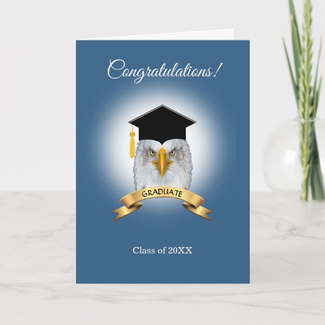 Carte Félicitations pour la remise des diplômes Eagle Bl (Devant)