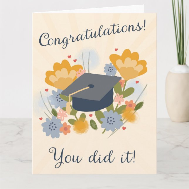 Carte Félicitations pour la remise des diplômes ! Fleur  (Devant)
