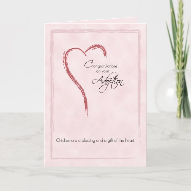 Carte Félicitations pour l'adoption de la fille, religie (Devant)