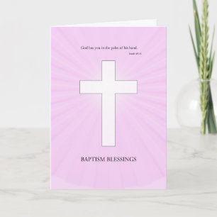 Carte Félicitations pour le baptême, Croix lumineuse
