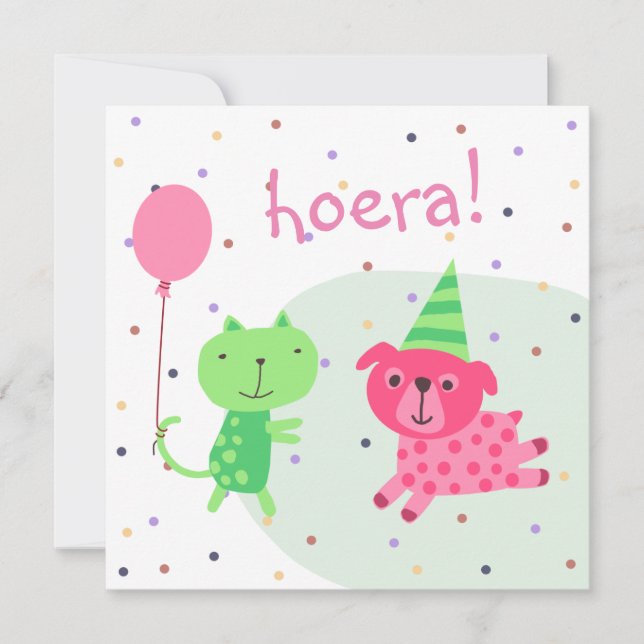 carte félicitations pour le chien et le ballon (Devant)