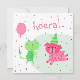 carte félicitations pour le chien et le ballon