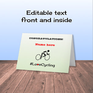 Carte Félicitations pour le cyclisme personnalisé