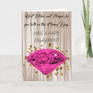 Carte Félicitations pour le diamant rose Fiançailles et