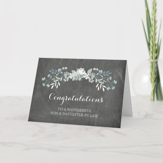 Carte Félicitations pour le fils et la belle-fille Table (Devant)