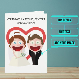 Carte Félicitations pour le Jour de Mariage Couple d'Ani