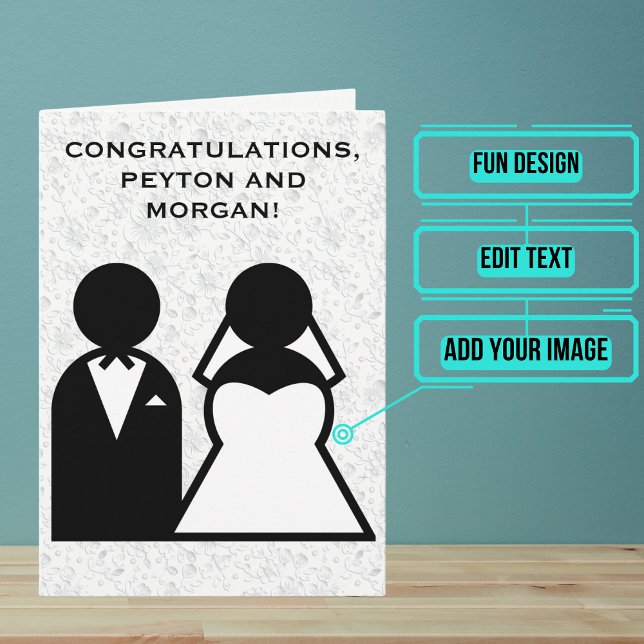 Carte Félicitations pour le jour de votre mariage Modern (Send your love and congratulations with a modern and unique twist.)