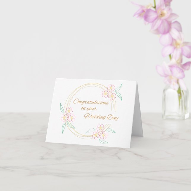 Carte Félicitations pour le jour du mariage (Orchidée)