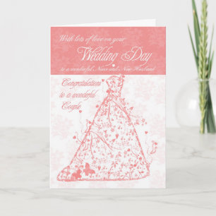 Carte Félicitations pour le jour du mariage de la nièce 