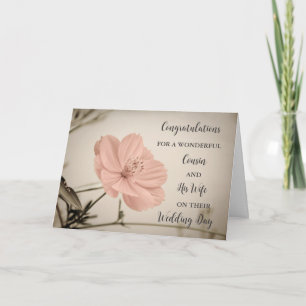 Carte Félicitations pour le jour du mariage de mon cousi