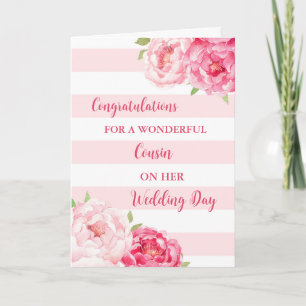 Carte Félicitations pour le jour du mariage du cousin