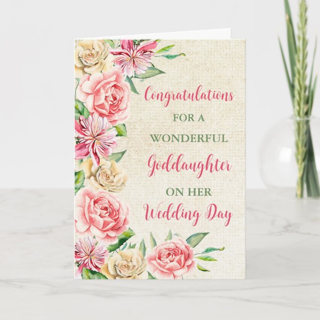 Carte Félicitations pour le jour du mariage Godgirl (Devant)