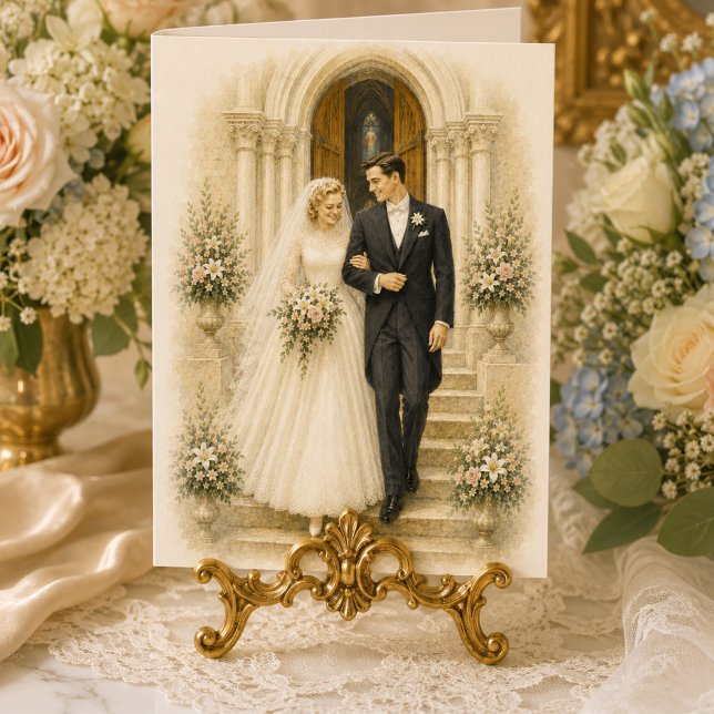 Carte Félicitations pour le mariage catholique de la mar (Créateur téléchargé)