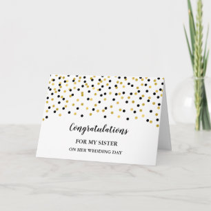 Carte Félicitations pour le mariage de Black Gold Sister