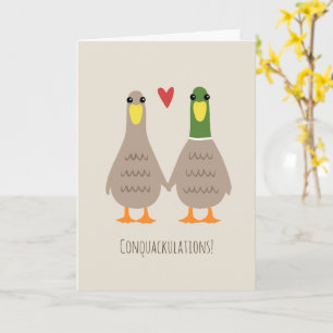 Carte Félicitations pour le mariage de canards d'amour D