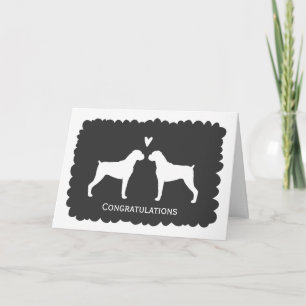 Carte Félicitations pour le mariage de chiens boxers