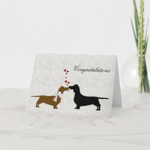 Carte Félicitations pour le mariage de Dachshund