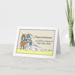 Carte Félicitations pour le mariage de la cousine et de