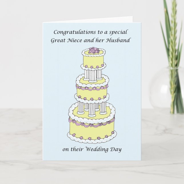Carte Félicitations pour le mariage de la grande-nièce e (Devant)