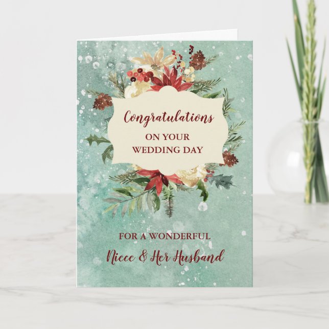 Carte Félicitations pour le mariage de la nièce et de so (Devant)