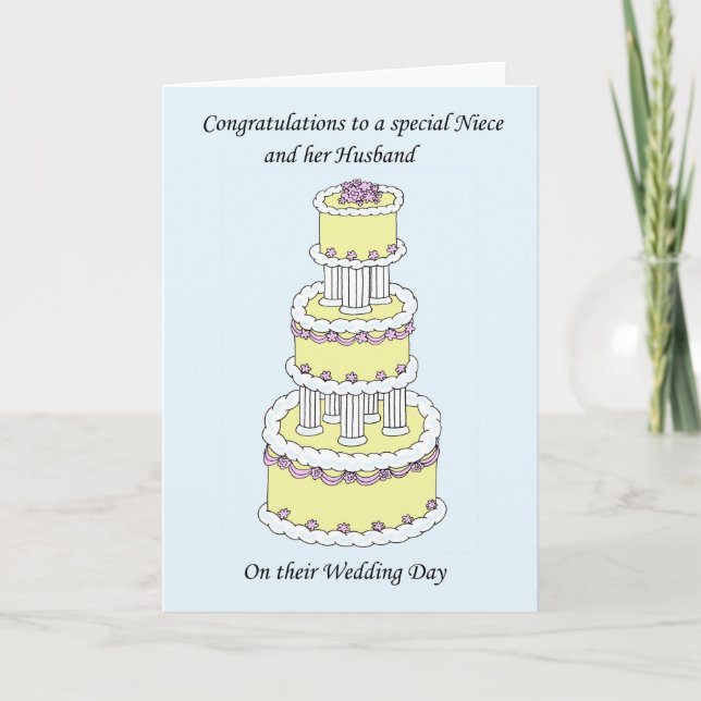 Carte Félicitations pour le mariage de la nièce et de so (Devant)