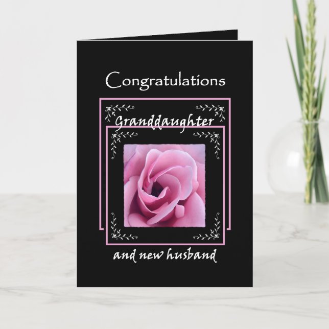 Carte Félicitations pour le mariage de la PETITE-FILLE - (Devant)