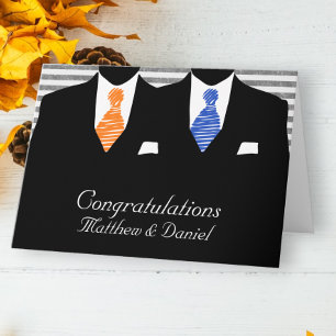 Carte Félicitations pour le mariage de M et M deux marié