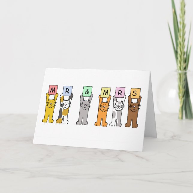 Carte Félicitations pour le mariage de M. et Mme Cute Ca (Devant)