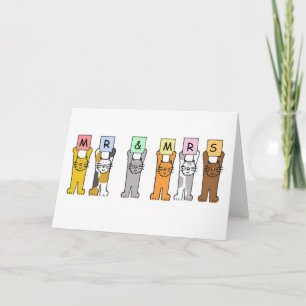 Carte Félicitations pour le mariage de M. et Mme, jolis