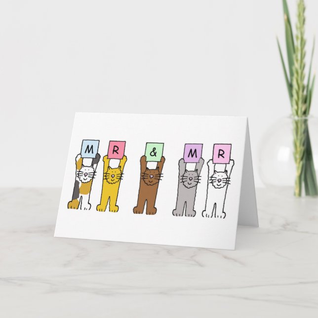 Carte Félicitations pour le mariage de MM (Devant)