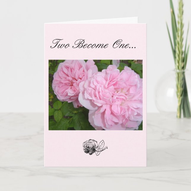 Carte Félicitations pour le mariage de roses (Devant)