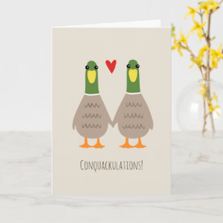 Carte Félicitations pour le Mariage des Canards Amoureux