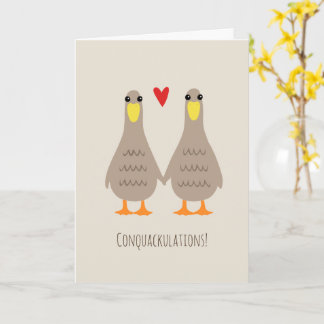 Carte Félicitations pour le Mariage des Canards Amoureux
