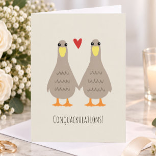 Carte Félicitations pour le Mariage des Canards Amoureux