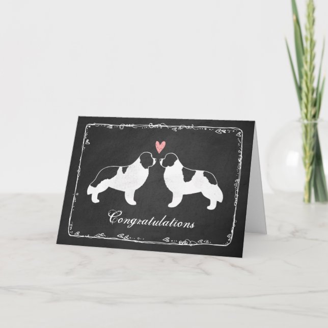 Carte Félicitations pour le mariage des chiens de Terre- (Devant)