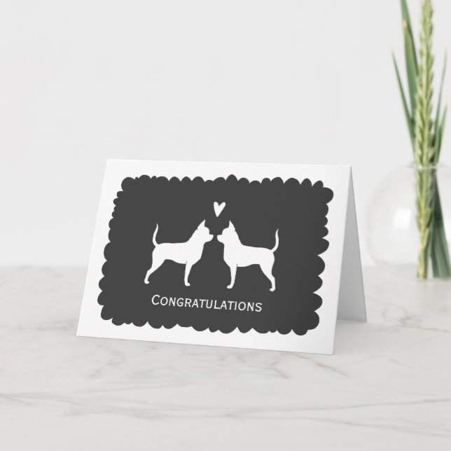 Carte Félicitations pour le mariage des Chihuahuas (Devant)