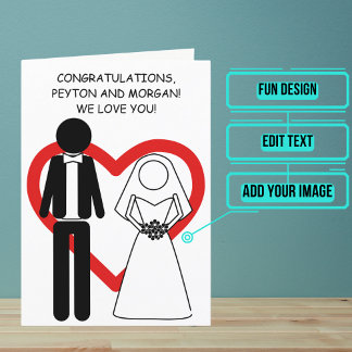 Carte Félicitations pour le mariage des couples noirs et
