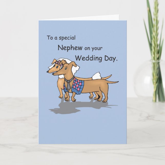 Carte Félicitations pour le mariage des Daschunds du nev (Devant)