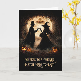 Carte Félicitations pour le mariage d'Halloween, couple 
