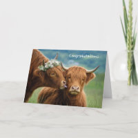 Félicitations pour le mariage Vache Highland baise