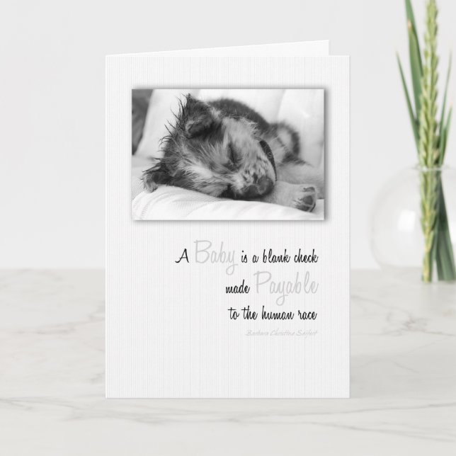 Carte Félicitations pour le nouveau bébé chiot (Devant)