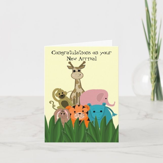 Carte Félicitations pour le nouveau bébé de l'animal de  (Devant)