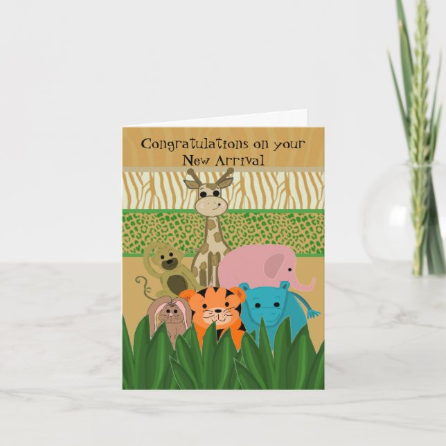 Carte Félicitations pour le nouveau bébé de l'animal de  (Devant)