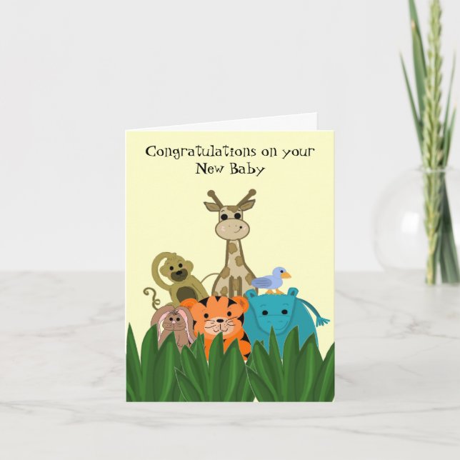 Carte Félicitations pour le nouveau bébé du zoo (Devant)
